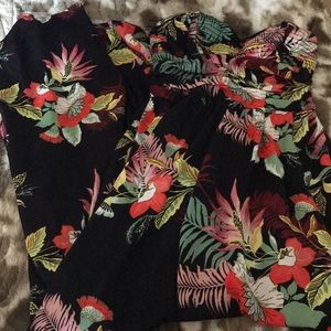 NWOT Strapless Flair leg pant suit.